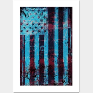 Distressed American Flag Posters and Art